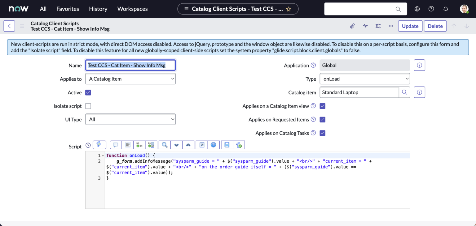Detecting Order Guides in Service Portal Coffeeplz
